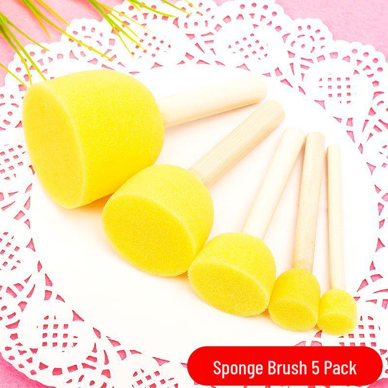 Children's Round Sponge Brushes for Art & Painting - Mushroom Head Tools for DIY Graffiti and Kindergarten Use