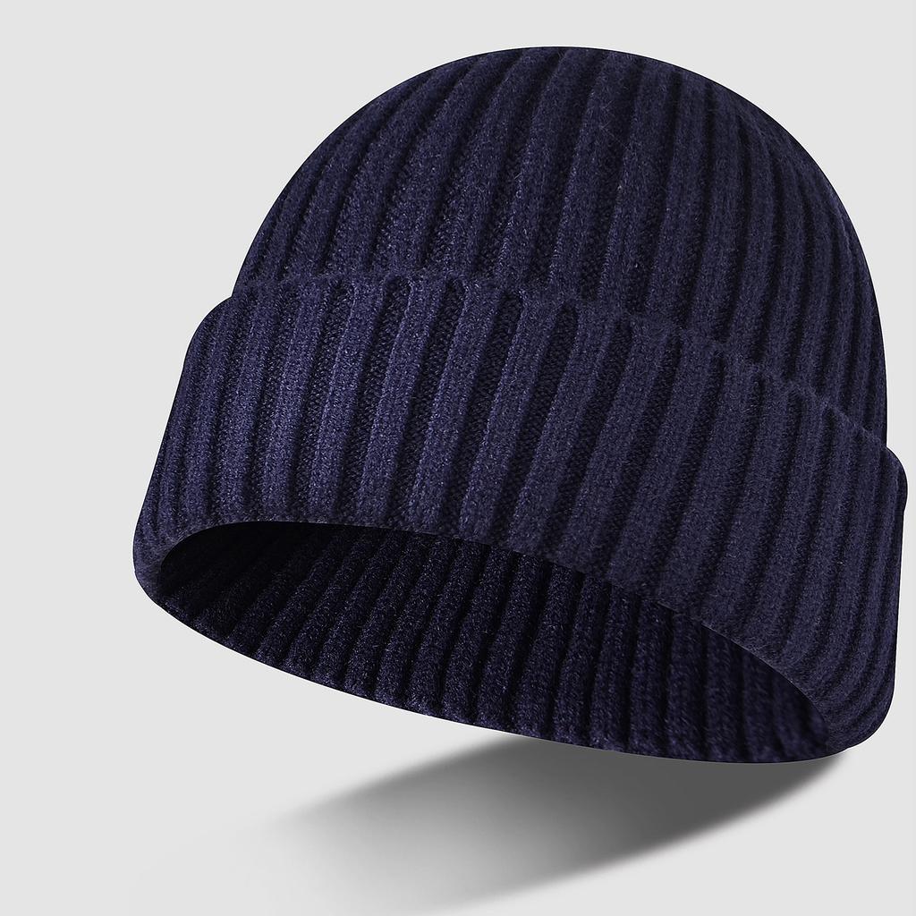 Thickened hat couple autumn and winter tide solid color knitted hat men's wool hat women's winter warm ear protection cold hat tide