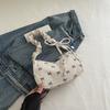 Cotton Bow Knot Shoulder Bag For Women, Chic Crossbody Purse, Minimalist Handheld Tote KTB