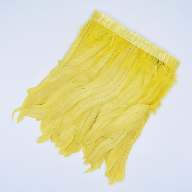 2Meters Colored Rooster Tail Feather Trim Ribbon Tape Black Pheasant Feathers for Crafts Carnival Party Decoration Decorative