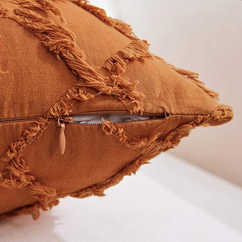 Pillow Home Pillow Cover Double-sided Cotton Linen Checkered Back Pillow Cushion Sofa Lumbar Pillow