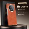 Premium Oil Wax Texture Leather Case for Honor Magic V6 Dual-Axis Hinge All-Inclusive Lens Protection Invisible Ring Stand Cover