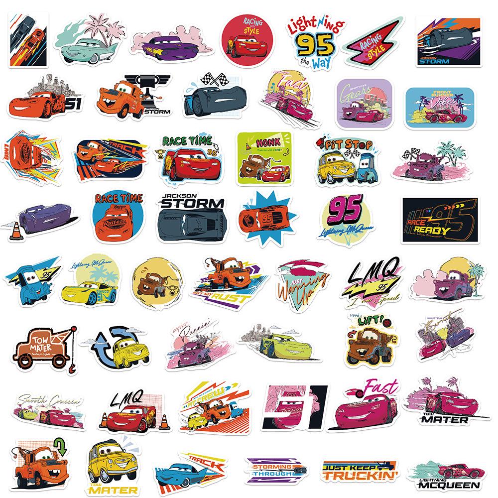 10/30/50pcs Cars Lightning Mcqueen Cartoon Graffiti Stickers Anime Decals Toys Cool DIY Skateboard Phone Stationery