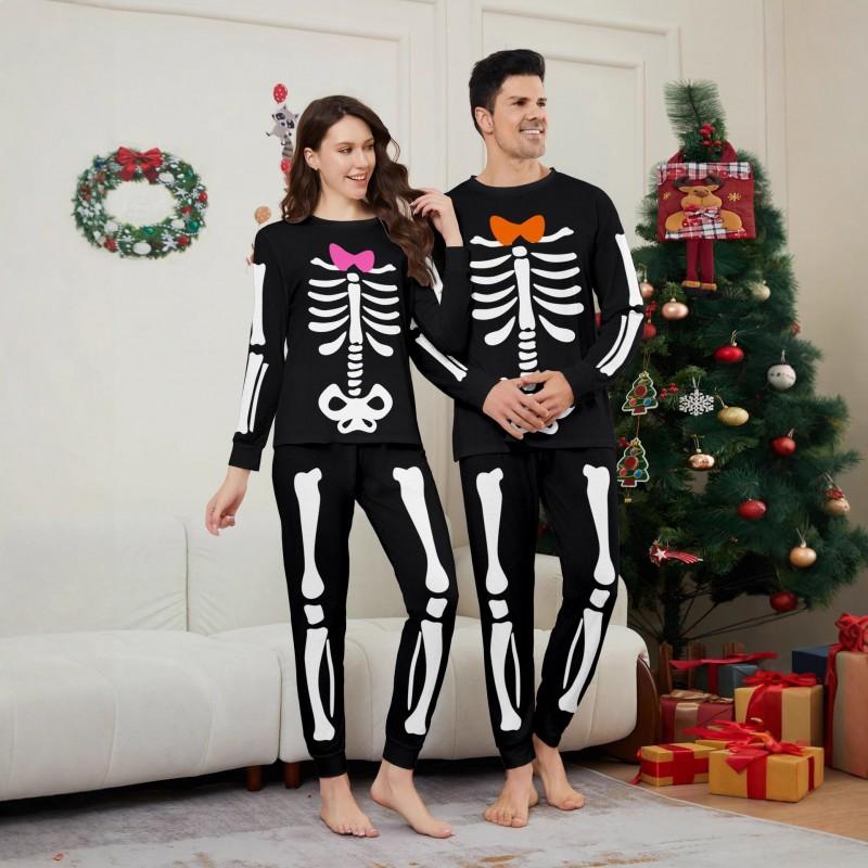 Christmas Family Matching Pajamas Set Santa Letter Print Homewear Parents Kids Pets