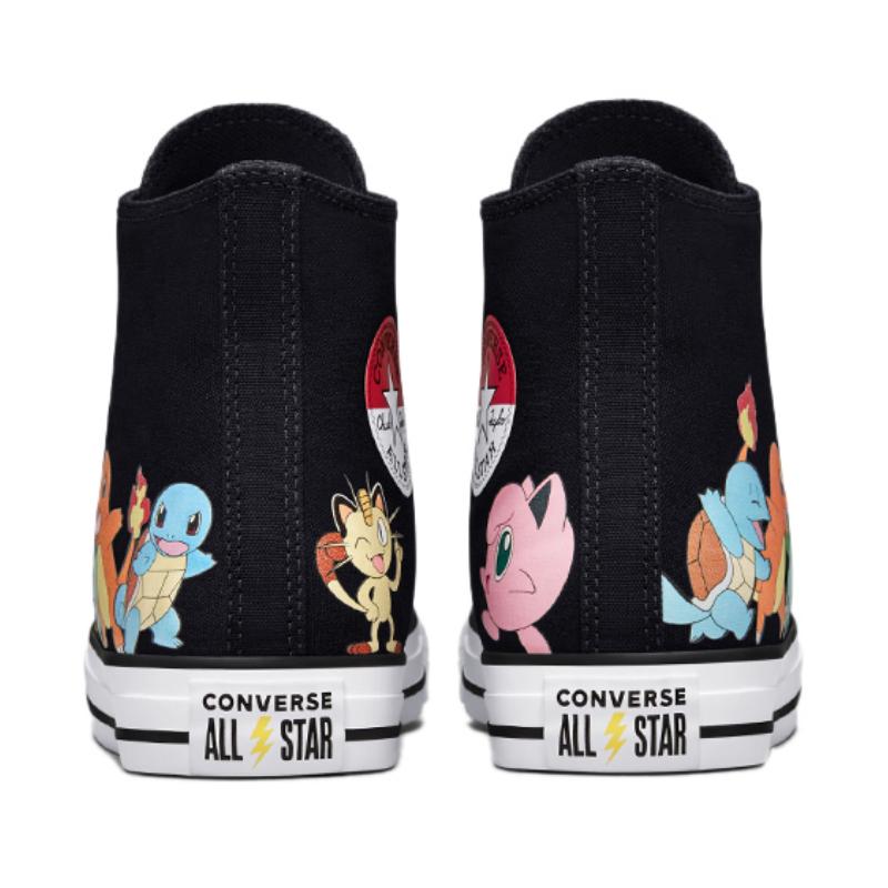 POKEMON/Pokemon x Converse Chuck Taylor All Star "First Partners" Trendy High-Top Canvas Shoes Unisex Black