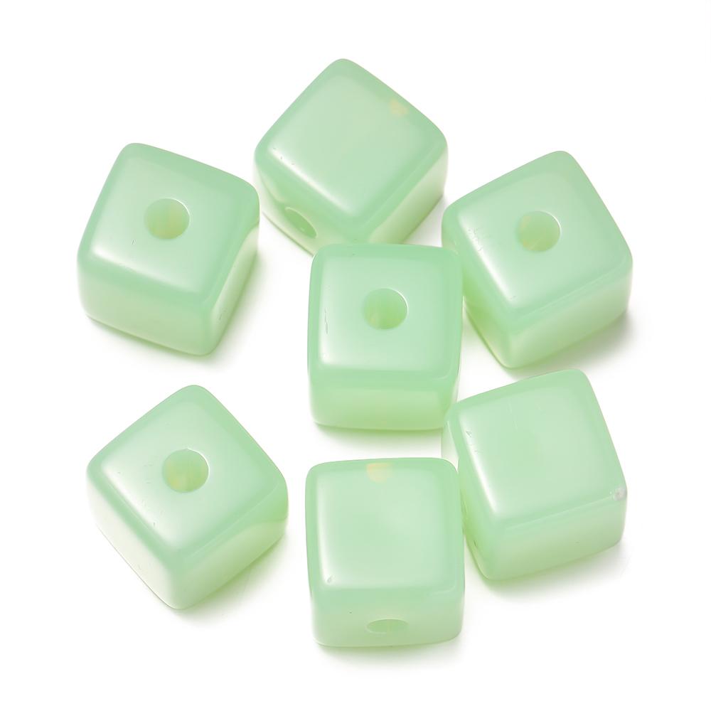 10pcs/lot Acrylic Jelly Colored Square Shape Beads Big Bracelet Loose Beads For DIY Jewelry Making Necklace Craft Accessories