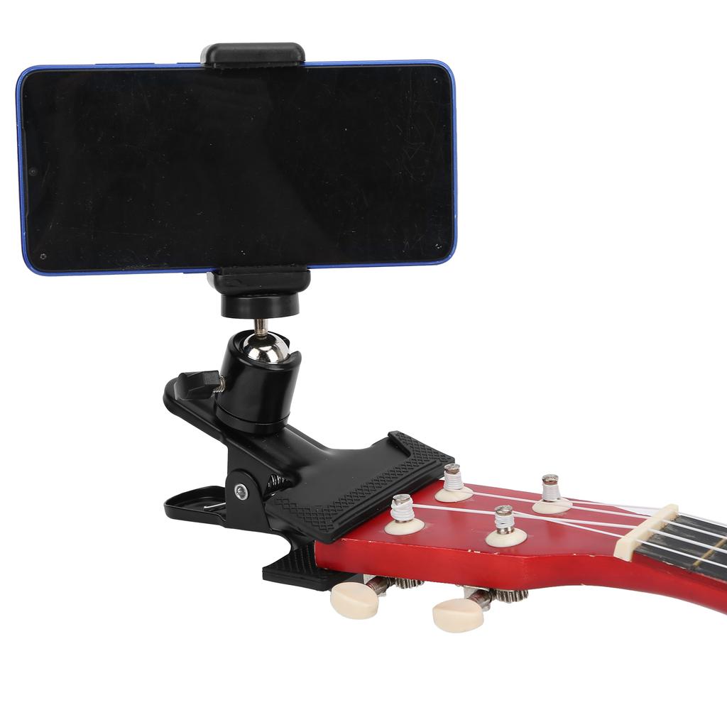 Metal Guitar Bass Phone Holder Live Broadcast Bracket Ukulele Headstock Phone Clip