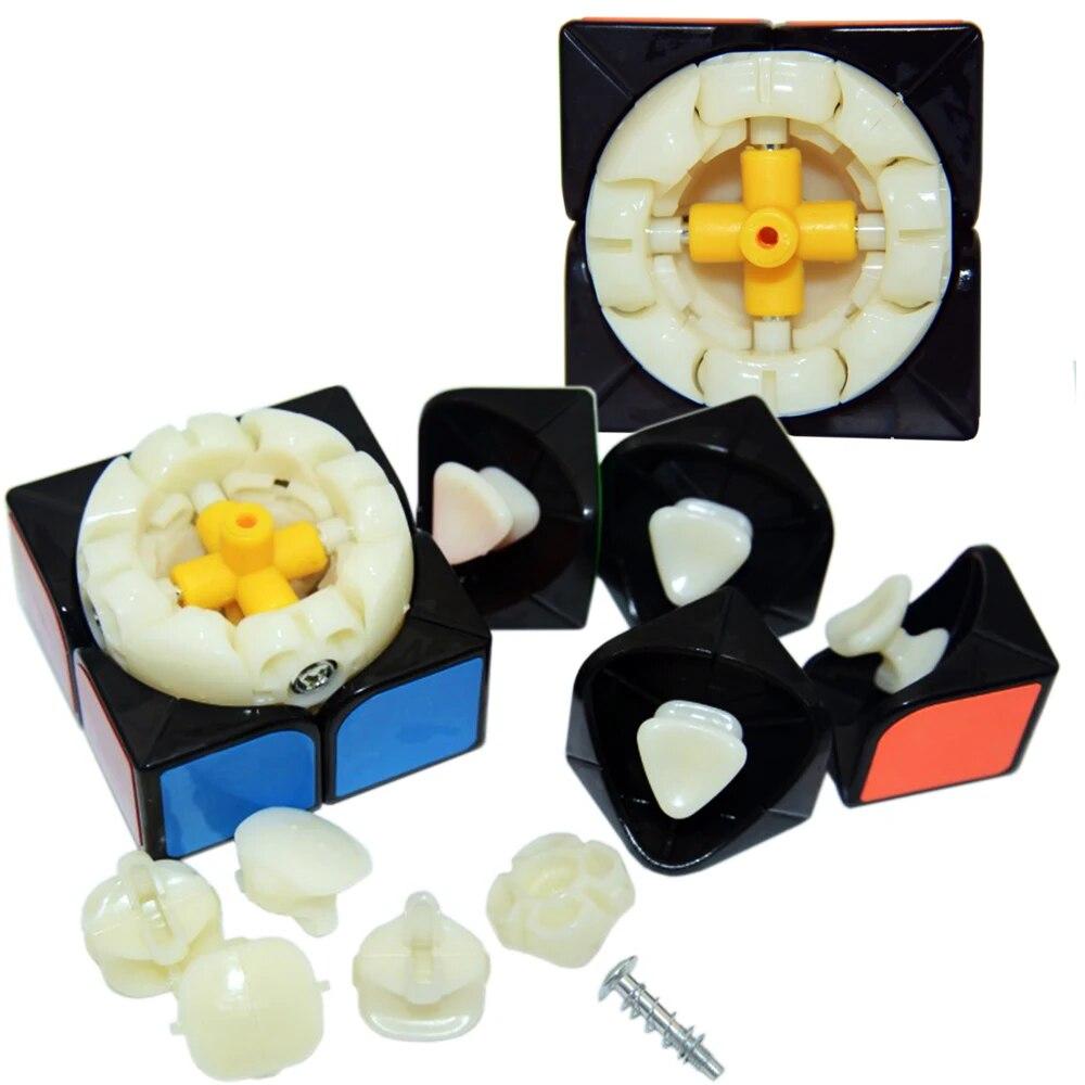 YuMo Hungerian Two Cube for Two 2x2x2 Hungarian Cibe Surface Multicolor Six Sided Hungerien Cubbe Black White Smoothly Teens Toy