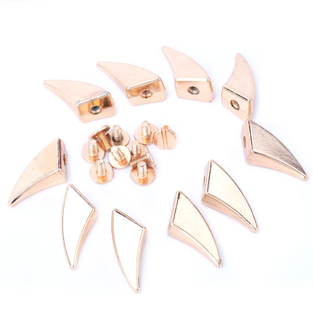 10Pcs DIY Colorful Alloy Spikes Punk Studs Rivet Bullet for Clothing Hat Decoration(Gold)