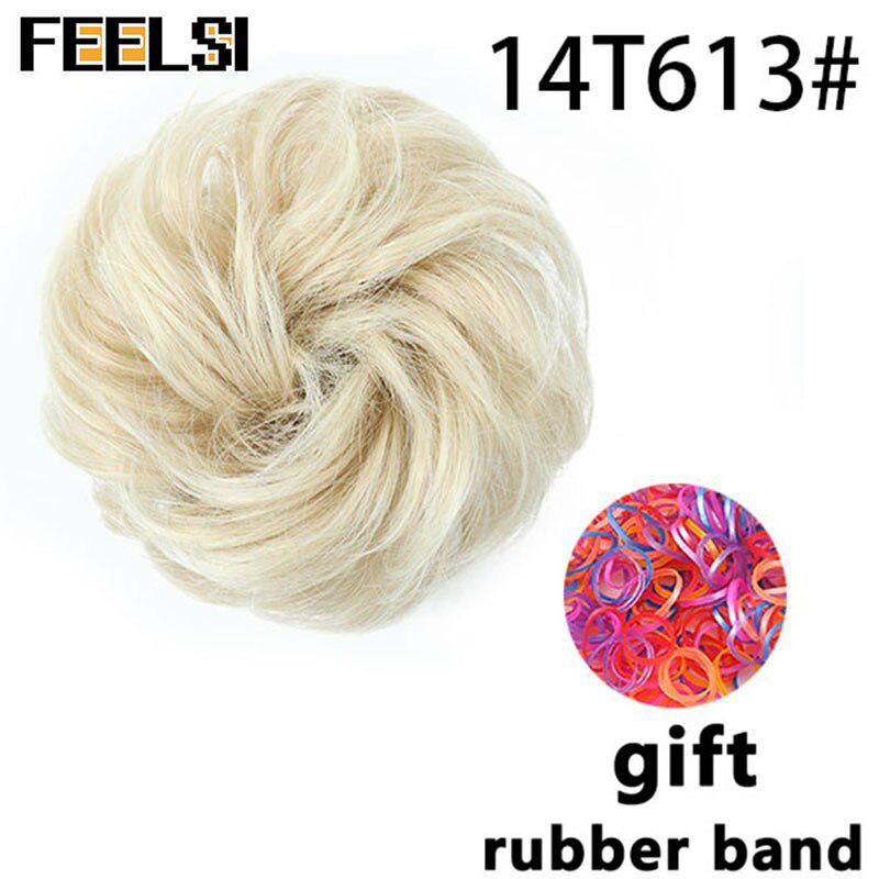 

Женский вьющийся шиньон с эластичной резинкой, синтетическая резинка для волос, небрежный пучок, шиньоны 12