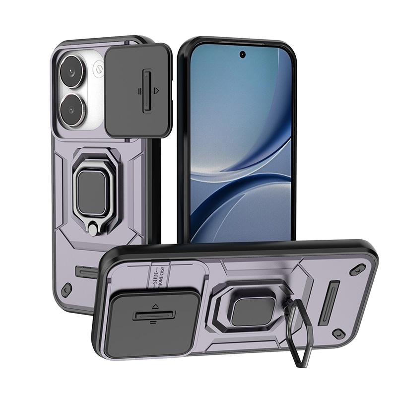 For Poco X8 Pro Case Slide Windows Cover Poco X8 Pro Coque Fundas Battle Ring Holder Push Lens Back Phone Case Poco X8 Pro