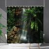 Bathroom Waterproof Curtain Digital Printing Landscape Waterfall Shower Curtain Free Punching Toilet Partition Curtain Shower Cloth