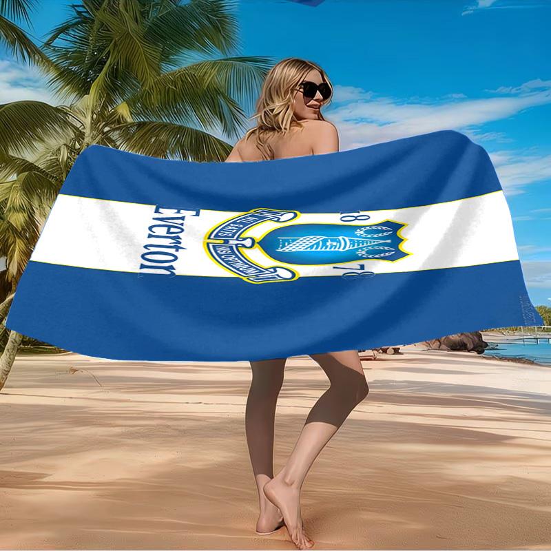 Asciugamano da Spiaggia con Stemma dell'Everton Football Club, Asciugamano da Spiaggia in Microfibra, Leggero e Asciugatura Rapida, per Viaggi Estivi, Piscina, Regalo di Compleanno per Fan