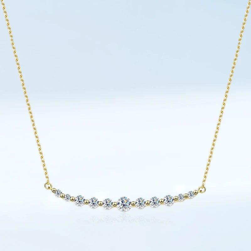 New New In S925 Sterling Silver Real 1.1cttw Moissanite Pendant Necklace for Women Anniversary Diamond Necklaces Fine Jewelry