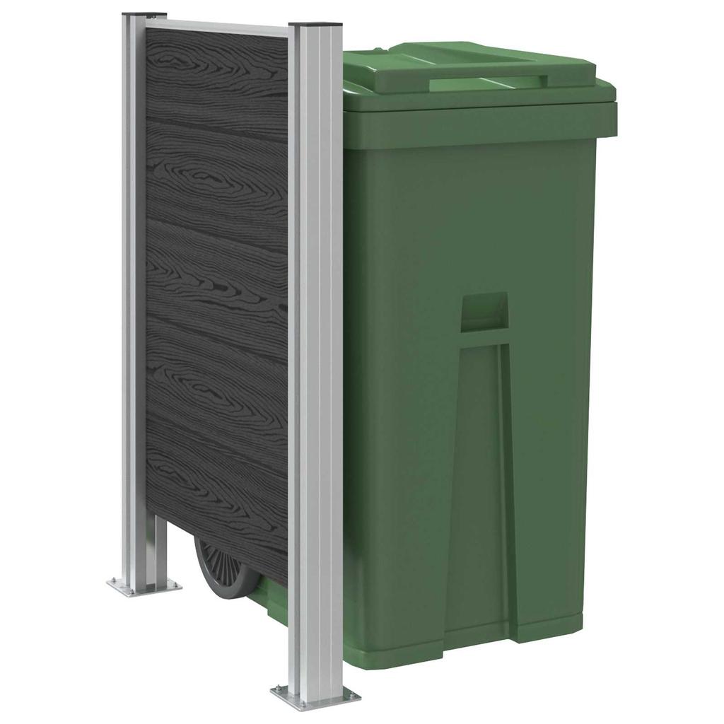 Waste Bin Fence Gray 85 X 12 X 115 Cm Aluminum and WPC