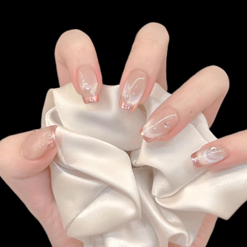 Verlaufende Bernstein-Goldfolie Abnehmbare Nagelsticker - Herbst/Winter-Kollektion