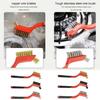 Drahtbürsten-Set Nylon/Messing/Edelstahlborsten mit gebogenem Griff für Rost-, Schmutz- und Farbentfernung Tiefenreinigung