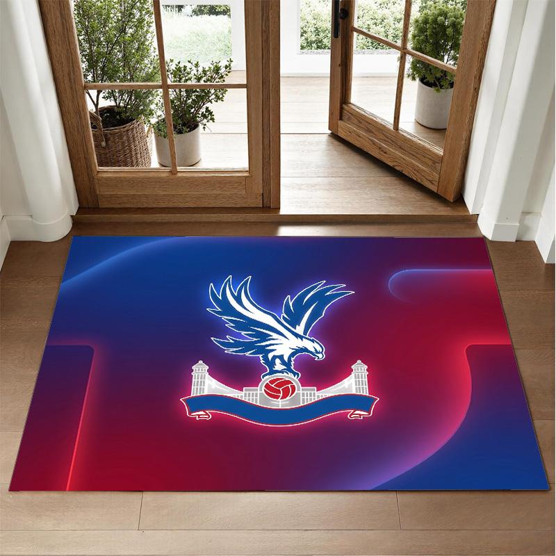 Crystal Palace Football Design Crystal Velvet Rug Soft Decorative Mat for Bedroom Entrance