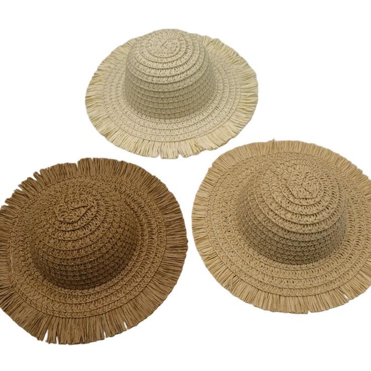 Мини-кукла Лабубу Соломенная шляпа - Подвеска Тканевая Слепая коробка Аксессуар Beige 13.5-14cm