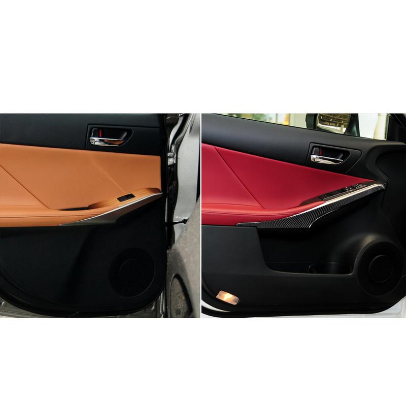 Carbon Fiber Car Accessories Door Decorative Panel Modified Interior Cover Sticker Trim For Lexus IS250 IS350 300H 2013-
