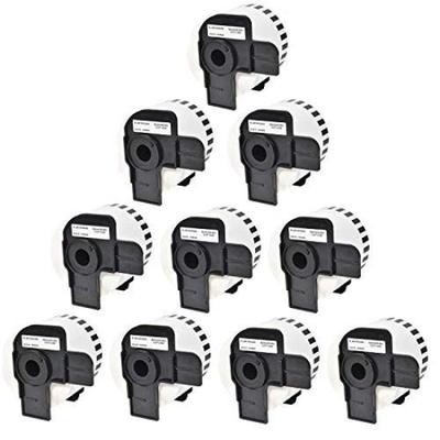 Mylabel Brother Conjunto compatível com 10 quadros Série Etiqueta térmica Fita DK Fita de papel longa DK-2205 [10 incluídos] (ampla)