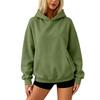 Felpa con cappuccio da donna a tinta unita con maniche lunghe e tasca anteriore, vestibilità larga, pullover per l'uso quotidiano casual