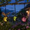 Decorative Solar Powered Lights Hanging Bee Lights, Metal Bouncy Spring Ornaments, Weatherproof Garden Lamps IP65 Waterproof Fairy for Outdoor