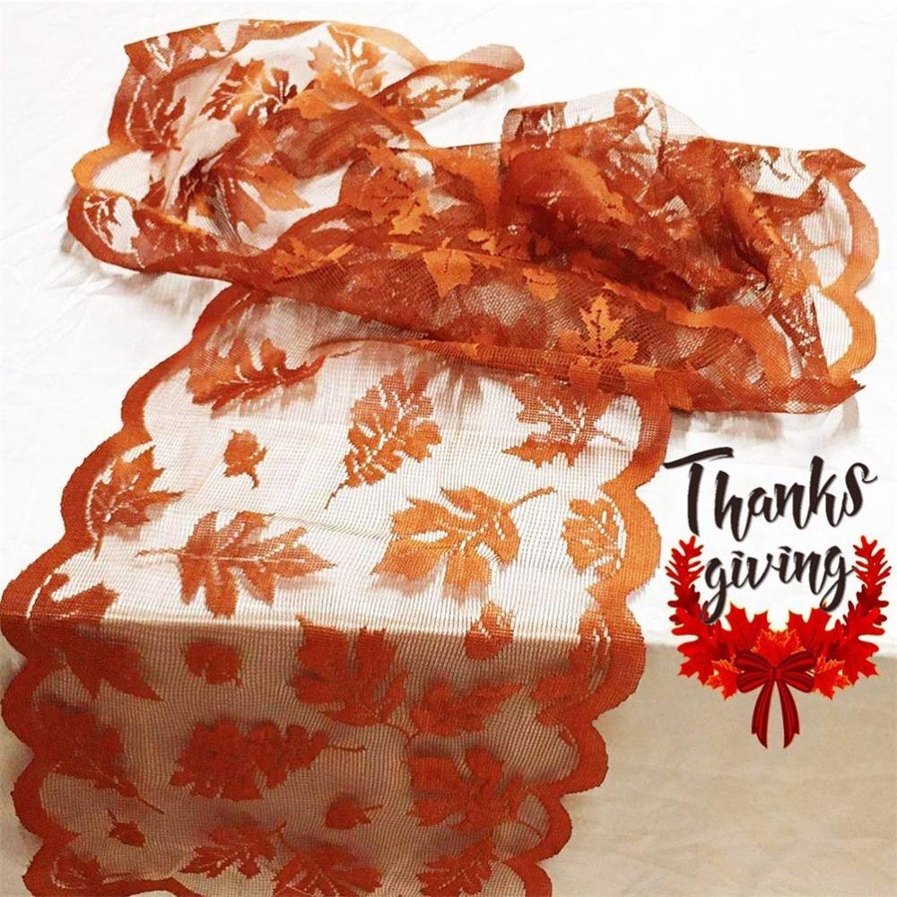 Lace Design Table Runner Maple Leaf Pattern Lace Fall Tablecloth NEW Decorative Runner Home Decor