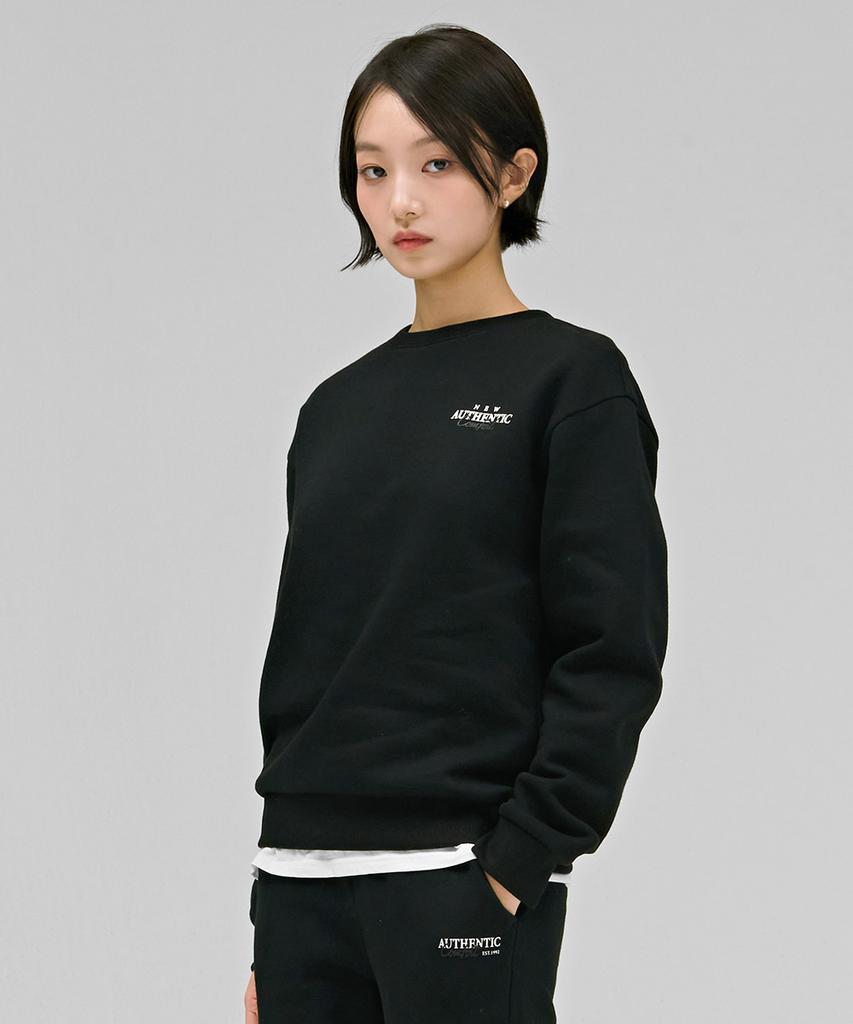 CHASECULT Unisex Essential Lettering Fleece-Lined Sweatshirt - Black