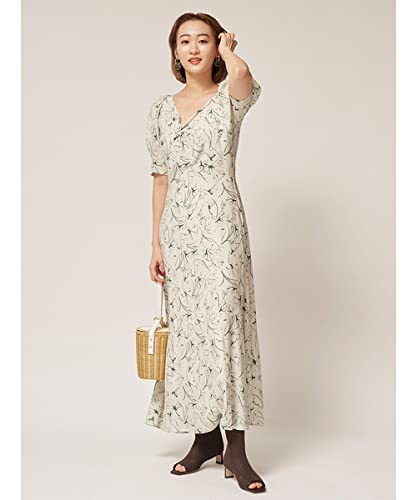 FRAY I.D. Women's Line Flower Sleeve Tuck Dress FWFO221043 IVR 0