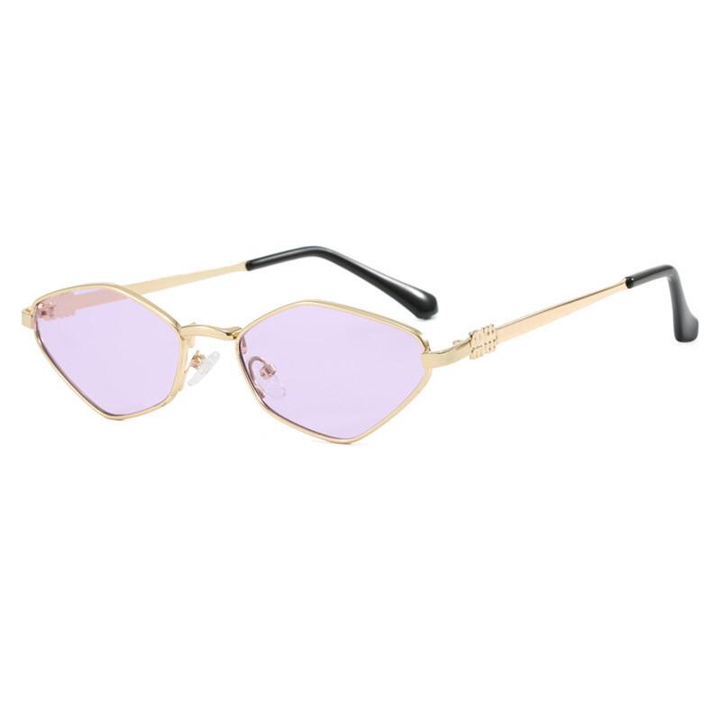 

Luxury Metal Brand Sunglasses For Women Rhombus Designer Fashion Sun Glasses Stylish Popular Small Square Sunglasses