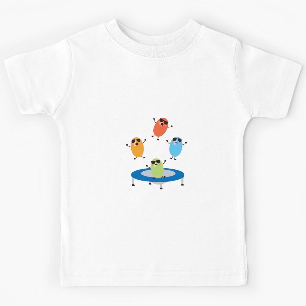 Cute Jumping Jelly Beans Wearing Sunglasses Kids T-Shirt 130