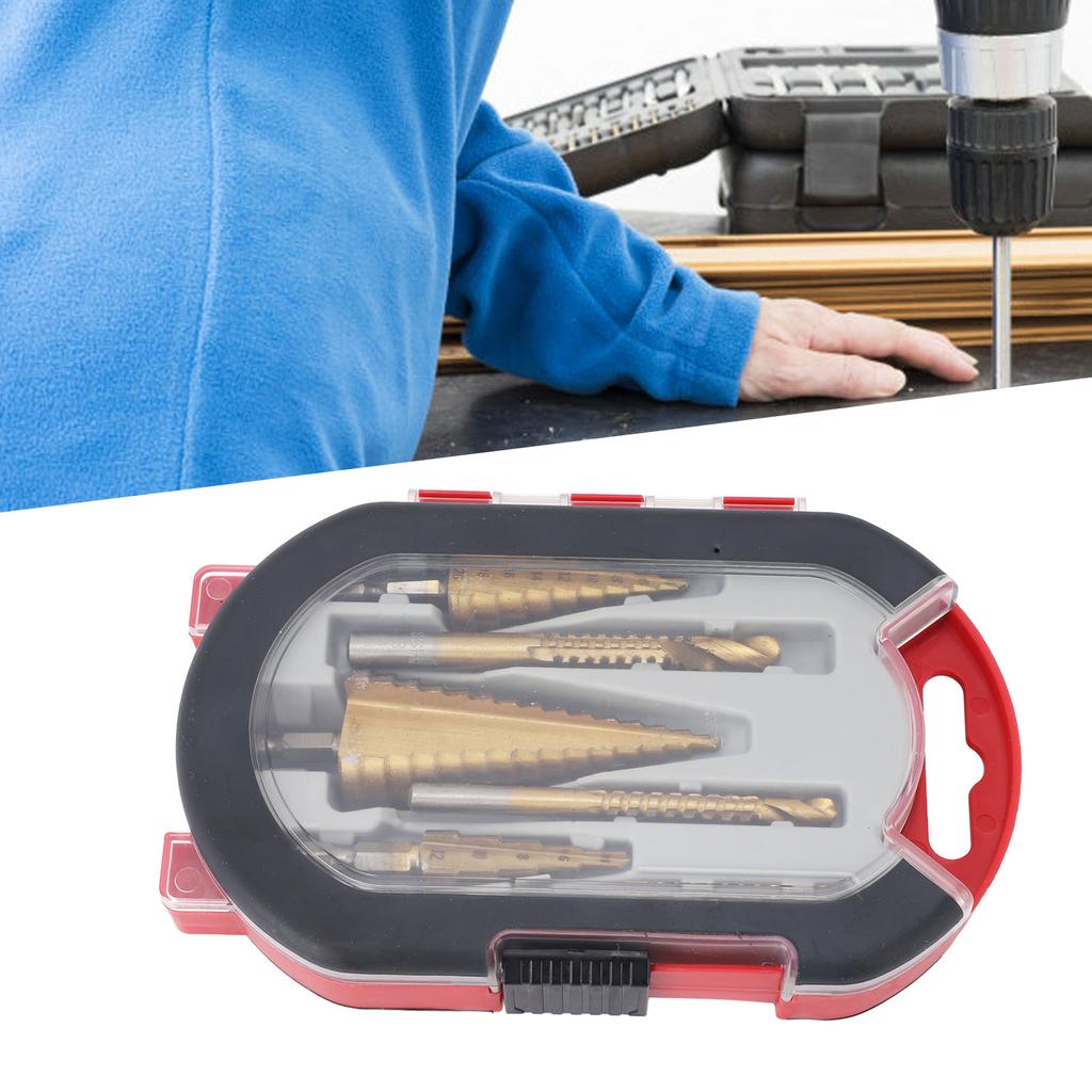 6PCS Step Drill Bit Set Hex Shank Electric Step Drill Bits for Wood Aluminum Alloy Copper