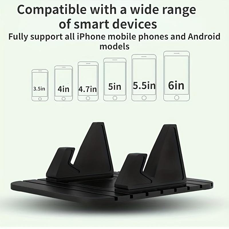 Silicone Car Dashboard Pad with Phone Holder - Multi-Functional Anti-Slip Grip Detachable Seat Desktop Bracket