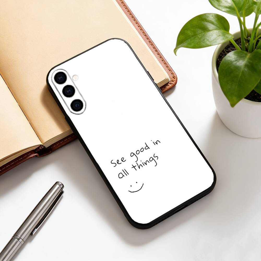 Minimalist Phone Case Black Silicone Soft For Samsung Galaxy A73,A72,A71,A70,A53,A52,A51
