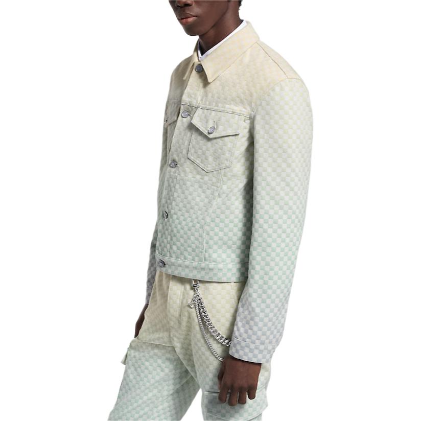 Lv Damier Gradient Jacquard Denim Jacket 1AGTET