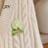 Natural Color Gradient Brooch Pin, Enamel Hydrangea Shape Lapel Polished Edges Backpack Corner Decorative Badge for Coat Collars Scarves Canvas