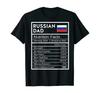 Russian Dad Nutrition Facts National Pride Gift TShirt 100 Cotton ONeck Summer Short Sleeve Casual Mens Tshirt Size S3XL