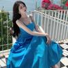 Yunnan Dali Travel Wear Dress Women Sanya Vacation Photo Beach Dress Hainan French Suspender Long Dress Fairy