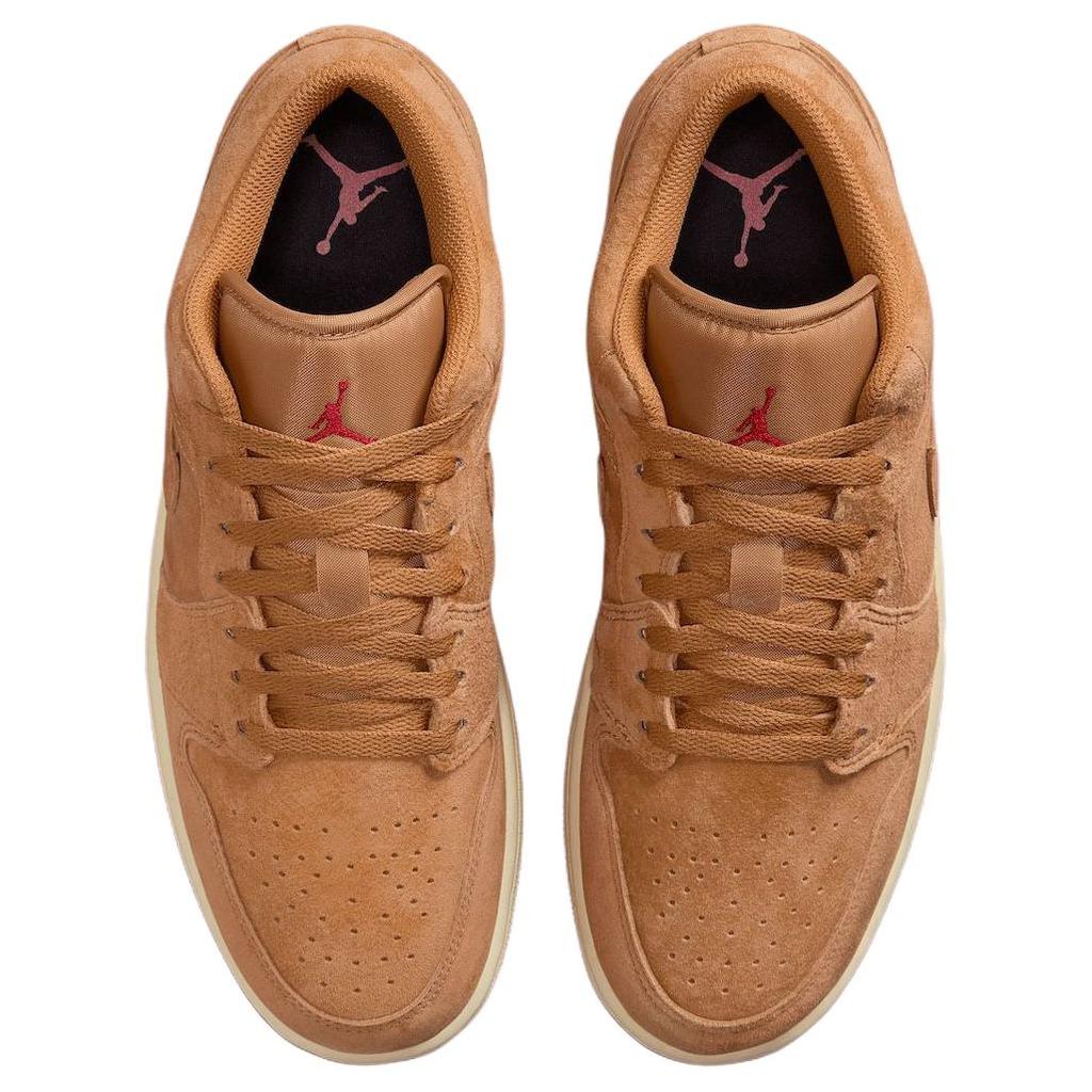 Jordan Air Jordan 1 Abrasion Resistant Low top Vintage Basketball Shoes Unisex Linen Brown HV4089-200