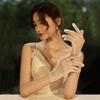 Mesh Bridal Gloves Solid Color Lace Hand Covers Fashion Stage Performance Gloves  For Women