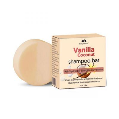 Vanille Kokos Shampoo Bar - Natürliche Haarpflege Nährt das Haar Stärkend und Volumenverleihend - Sulfatfrei Parabenfrei - Tropischer Duft 3.2 oz.