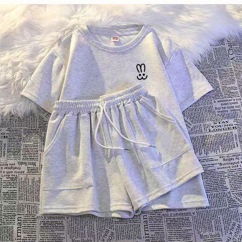 2024 Women's Plus Size Summer Sports Set: Short Sleeve Top & Loose Shorts Casual Two-Piece