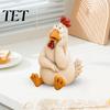 Lifelike Hen Statue for Patio Funny Chicken Garden Statue, Resin Figurine, Farmhouse Outdoor Statues Yard Decor Balcony Flowerpot, Lawn, Decoration