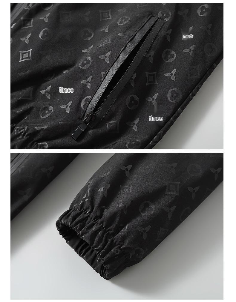 European High-End Jacquard Hooded Streetwear Jacket - Men's Trendy Fashion for Spring/Autumn 2024
