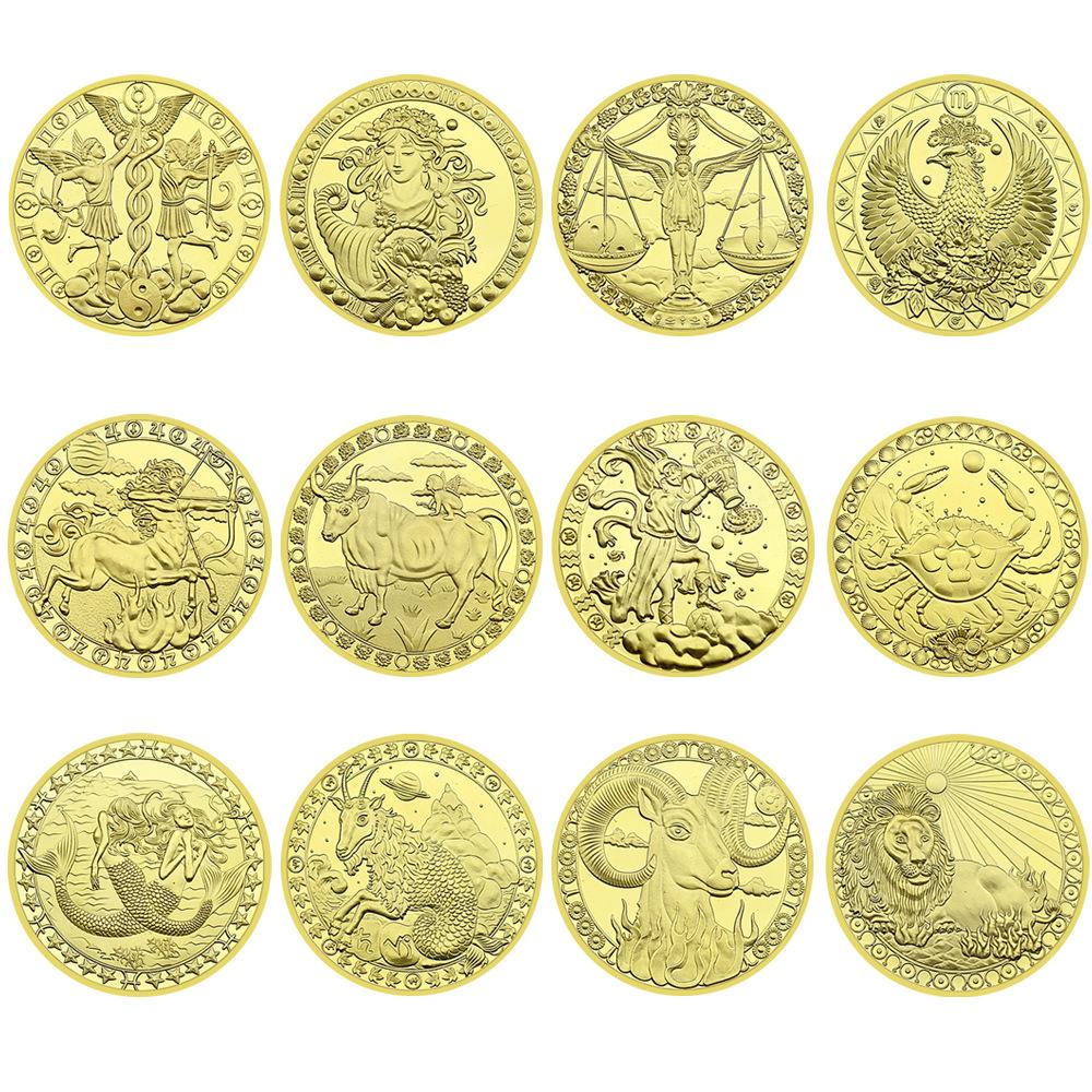 Gold Zodiac Coins, Collectible Gifts, Collectible Commemorative Coins, Commemorative Medals, Medals and Badges