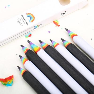 Kreativer heißer Verkauf Schreibwaren Regenbogenstift HB Bleistift Schwarz-Weiß Anzug Kreative Persönlichkeit Studentenstift Regenbogenstift