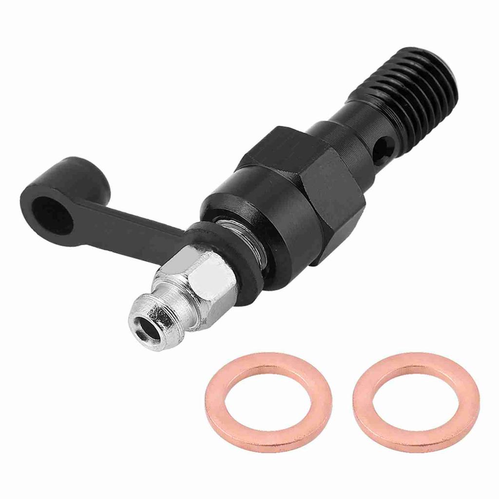 M10x1.25mm Cilindro Maestro de Freno de Motocicleta Pinza Tornillo de Purga Pezón Banjo Polvo Azul
