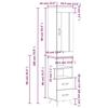VidaXL Buffet haut Blanc 34,5x34x180 cm Bois d'ingénierie 3200233