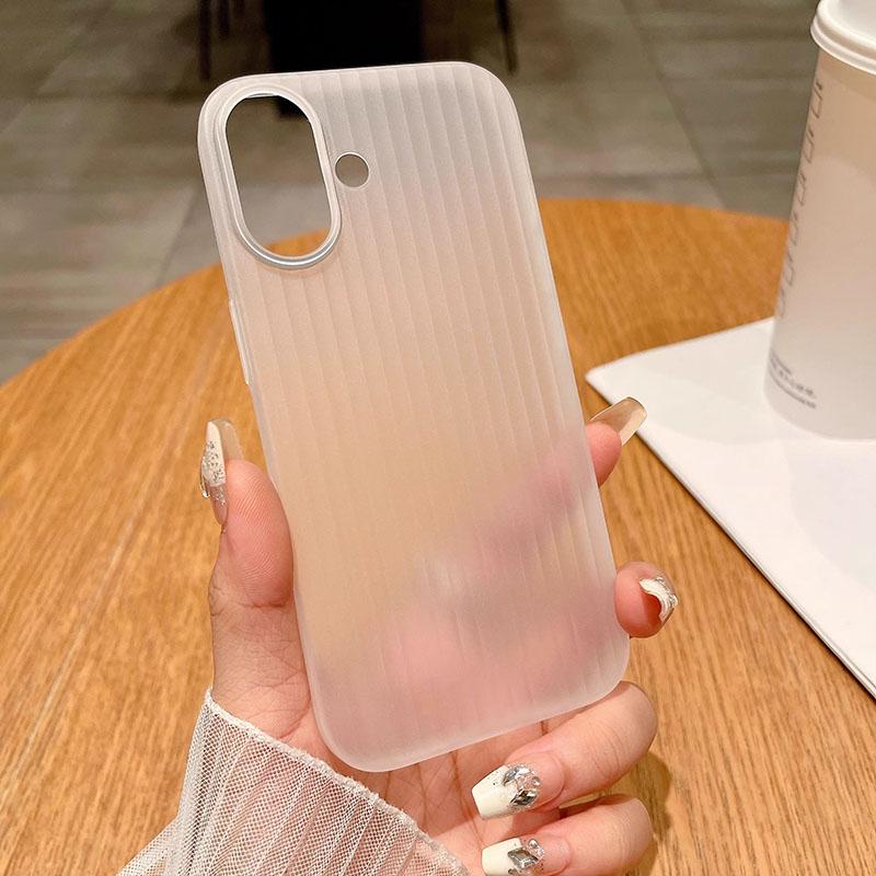 Case For For Iphone Air 17 Pro Max 16 15 14 13 12 11 Pro Max Plus Ultra Thin Translucent Matte Ribbed Corrugated Texture Soft Cover